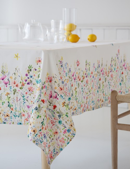 CASTILLA TEXTIL MANTEL FLORECITAS SARGA